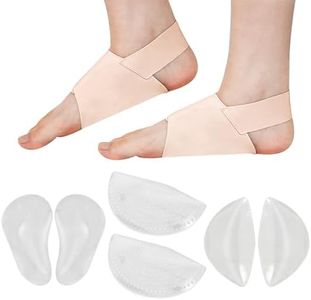 Zimoer 1 Pares Plantillas de Soporte de Arco Soporte para el Arco Bandas de Compresión con Almohadillas de Gel para Fascitis Plantar Pies Planos, Aliviar la Presión y el Dolor de Pies (Desnudo)