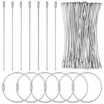 Hejo 60PCS Wire Keychain Cable, 5.9in/15cm Stainless Steel Large Key Ring Hoop, Wire Diameter 2mm Loop Keyring Suitable for Sports travel, Luggage Tags, Toy Charms, Tools