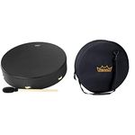 REMO World Percussion Buffalo E1-1316-BE 16" Drum Black Earth & HD-0016-BG Multi Use Handtasche für Trommel