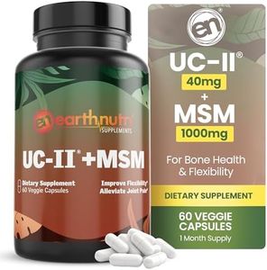 EarthNutri UC-II & MSM Supplement for Bone Health and Joint Flexibility - Supports Joint Repair Mobility & Comfort - 40mg UC-II Providing 10mg Total Collagen & 1000mg MSM - 60 Capsules (2 Caps Daily)