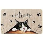 Welcome Cat Door Mat, Funny Cat Foo