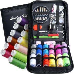 Sewing Kit, Zipper Portable Mini Sewing Kits for Adults, Kids, Traveler, Beginner, Emergency, Family Repair, Sewing Supplies with 12 Color Thread, Scissors, Needles, Tape Measure and Other Accessories