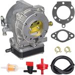 ZAMDOE 693480 Carburetor Replacement for Briggs & Stratton 42E707 42E777 42A707 42A777 V-Twin Engines, for LT1000 91727082116-21HP engine, with Gaskets Fuel Line Fuel Filter