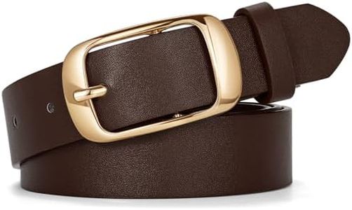 WERFORU Plus Size Belt for Women Leather Belt with Metal Buckle Ladies Casual Belt for Jeans Pants