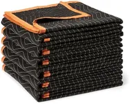 Amazon Basics Moving Blankets, 72" x 40", Pack of 6, Black