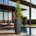 YUCCABE ITALIA Foxb Vnr 30 Inch Pots For Plants Highly Durable Polymers Lightweight Indoor Outdoor Tall Flower Pot Gamla Tree Planter Container Planters For Living Room, Balcony,Garden Home, Grey