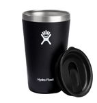 HYDRO FLASK - All Around Tumbler 473 ml (16 oz) with Closable Spill Proof Press-In Lid - Stainless Steel Double Wall Vacuum Insulated Travel Mug - Hot and Cold Drinks - BPA-Free Cup - Black