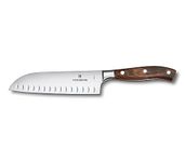 Victorinox "Grand Maitre Stainless Steel Forged Santoku Knife - Chopping Knife with Fluted Edge for Home and Professional Use, Rosewood Handle, 17 cm, Swiss Made