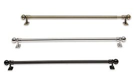 MforStyle LIGHT Extendable Cafe Rod MINI Curtain Pole - Ø 8/10 mm - Silver Chrome or Brass or Black - Metal Large Selection - RANGE (31.5" - 55.1" (80-140cm), Brass)