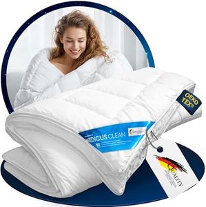 Schlafmond Medicus Clean Allergiker Sommerdecke 135x200 cm - Atmungsaktive Bettdecke 135x200 - Premium Sommer Bettdecke aus Baumwolle - Made in Germany