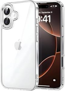 Clear Transparent Case [Compatible with iPhone] Camera Lens, Back and Screen Protection, Light Weight, Non-Yellowing, Shockproof, Wireless Charging Bumper Cover (iPhone 16)