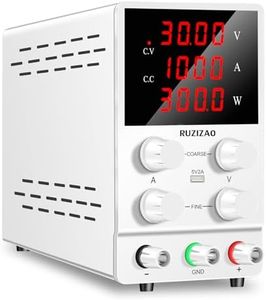 RUZIZAO Alimentation de Laboratoire 30V 10A, Alimentation Stabilisée Réglable avec Affichage LED à 4 Chiffres de Haute Précision et Port USB 5V/2A, Alimentation Réglable avec Grossiers et Fins