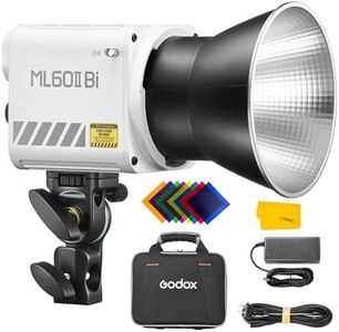 Godox ML60II Bi 70W Bi-Color Cob LED Video Light, Portable Continuous Output Lighting with Upgraded Beads, Dimmable 2800K-6500K, APP Control, for Studio/Video/Live/Portrait Photography (Godox Mount)