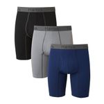 Hanes Men's 3-Pack Comfort Flex Fit Ultra Soft Stretch Boxer Brief, Available in Regular and Long Leg, Long Leg Assorted, X-Large