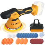 Cordless Buffer Polisher, 6 inch Car Polisher 145mm Compatible with Dewalt Battery, Car Buffer Polisher 6 Variable Speed 6000RPM, Buffers Polishers Kit for Car Scratch Removing, Without Battery