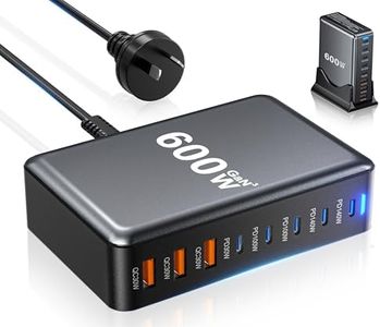 Aerostralia 600W USB C Charger - 140W GaN Charger, 8-Ports 100W USB Charging Station Compatible with MacBook Pro 16, Laptop, iPad, iPhone 16 Pro Max/15, Samsung Galaxy S24/S23, Steam Deck and More