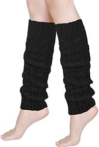 ENAIAH Jambières d'Hiver Chaudes Tricotés, Longues Chaussettes Jambières Guêtres Chaud Jambières Tricotées Jambières Longues Chaudes, Pour Convient à toutes les formes de jambes (Noir)