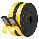 fowong 25mm(W) x 10mm(T) x 4M(L) Closed Cell Foam Tape Thick Door Sound Insulation Tape Window Door Air Conditioner Weather Stripping SoundProof