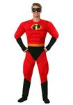 Disguise Men's Plus Size Mr. Incredible Deluxe Muscle Adult Costume, Red, XXL (50-52)