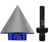 50mm 2" Dry Diamond Beveling Chamfer Bit, Countersink Drill Bit for Enlarging Trimming in Porcelain, Ceramic Tiles Hole 5/8"-11 Thread for Angle Grinders & SDS Adapter for Drills