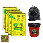 G 1 Garbage Medium Black Dustbin Bags & Covers | 19 X 21 Inch | 4 Packs Of 30 Pcs | 120 Pcs | 100% Recyclable Disposable Trash Waste with Rubber Band | For Home Office Hospitals Malls Parks |