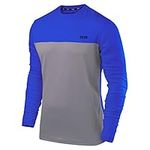 TCA Element Mens Workout Gym Clothing Long Sleeve Running Top for Men - Grey/Blue, XL