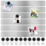 Magnet Bulletin Board 6 Pcs Metal Magnet Boards Frameless Magnetic Stainless Iron Board Strip Display Board with 20 pcs Magnet Memo Strip for Office Home School