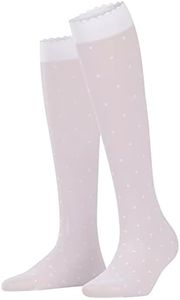 Falke, Women's, Dot Knee High, White, 39-42 (US 8-10.5)