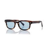 Shisen Fox TAIYO Retro-Inspired Rectangular Unisex Sunglasses with Versatile Look, Anti-Reflective Coating & 100% UV Protected Frames | 50 Medium, Brown Bamboo