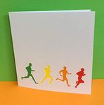 Running Card, Marathon Card, Card For a Runner - Paper Cut - Handmade Greeting Card - Blank Card