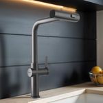 Ruhe® Arrow Triple Flow Pull-Out Kitchen Mixer Faucet - Matte Black | Sprayer Faucet | Single Lever Tap | 360° Swivel | Hot & Cold Water | Table Mounted Kitchen Sink Tap