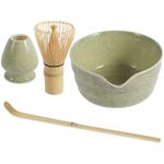 BAODBF Matcha Tea Set with Whisk and Bowl,Matcha Whisk Set,Ceramic Tea Bowl,Matcha Bowl Set,Matcha Bowl and Whisk Set for Tea (Matcha Green)