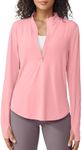 G4Free UV Protection Golf Shirts for Women UPF 50+ SPF Workout Running Long Sleeve Tops Sun Shirts for Hiking Fishing Outdoor (Pink,M)