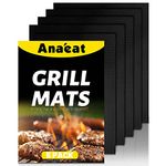 Anaeat Reusable Grill Mat Set of 5-100% Non Stick BBQ Grill Mats Heavy Duty Teflon Baking Sheets, Barbecue Accessories Grill Tools Works on Gas, Charcoal, Electric Grill and More - 15.75 x 13-Inch