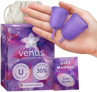 Venus Menstrual Cup Starter Kit - Set of 2 Cups in 1 Package – Perfect for Beginners - FDA Registered & 100% Medical Grade Silicone Reusable Period Cups – Made in USA – Sizes Small+Large - Purple