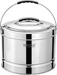 Mintage Sambar Pot Stainless Steel 5 Liters | Sambar Pot with Lid | Casserole for Cooking | Casserole with Side Handles | Canteen & Hotel Casserole Container | Biryani Box Puff Insulated Hot & Cold