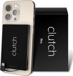 Clutch - Pro USB-C Portable Charger - Compatible with iPhone 15, 16 & Android Devices - Power Bank Magnetic Battery - TSA Travel Approved - USB Rechargeable - Built-in Cable - 5000 mAh - 3.7oz - Black