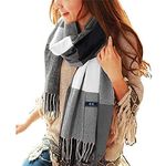 ECOMBOS Winter Tartan Scarf - Women Long Plaid Scarves Warm Wool British Style Spinning Tassel Shawl Stole For Women Ladies