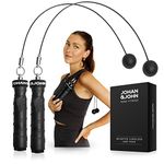 Weighted Jump Rope for Women Men Durable Cordless Jump Rope for Fitness Jump Rope Workout Set Ropeless Jump Rope Fitness with Ergonomic Handles Stainless Steel Adjustable Fastener by Johan & John