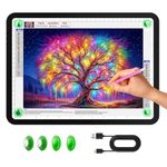 Zocelight A4 Diamond Art Light Board,11000 Lux Super Bright Light Box for Tracing,Side Button Design,3 Color Light pad,Magnetic Ultra Light Table for Diamond Painting,Sketching, Weeding Vinyl(Black)