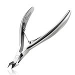 FERYES Cuticle Clipper Professional Manicure and Pedicure Cuticle Remover Tools, Medical Grade Stainless Steel, 5mm Jaw- 1 Piece (Silver)