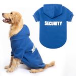 BINGPET Security Dog Hoodies Puppy Sweatershirts Cold Weather Dog Coats Pet Hooded Clothes for Dog Cat Royal Blue