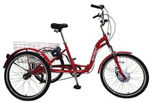 SCOUT Electric tricycle, 24" wheels, folding frame, 6-speed, 12.8Ah, 250w, electric tricycle, folding electric tricycle (Red)