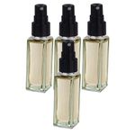 Pure Source India Refillable Perfume Clear Glass Bottles with Spray Pump - Multipurpose, 8 ML Set of 4 Pcs