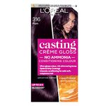 L'Oreal Paris Casting Creme Gloss Semi-permanent Hair Dye, Blends Away Grey Hair Leaving a Radiant Hair Colour, Purple Hair Dye, 316 Plum, 1 Count (Pack of 1)