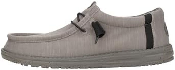 HEYDUDE Men's Wally Stretch Fleece Lava Stone Size 9, Men's Slip-on Loafers, Comfortable & Light-Weight