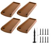 LOSTRONAUT 17 Inch Downspout Splash Block and Rain Gutter Extender - 4-Pack Downspout Diverter Attachment for Home Foundation and Landscape Protection - Includes 8 Hard Plastic Stakes, Brown