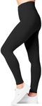 SATINA High Waisted Leggings for Women - Full Length Yoga Pants in One or Plus Size - Buttery Soft Fabric with Tummy Control, Gym Workout Black Leggings - Comfortable for Casual, Dressy or Sporty Wear