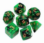 Green Mix Black Dice Set DND Polyhedral Dice for Dungeon and Dragons D&D RPG Role Playing Games 7-Die Set