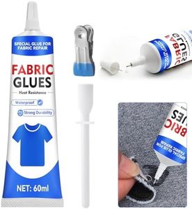 Fabric Glue Permanent, 60 ML Washable Clear Glue for Clothing Patch, Liquid, Quick-fix Fabric Adhesive for Cotton, Canvas, Denim, Textile, Doll, Leather, Nylon, Polyester, Flannel